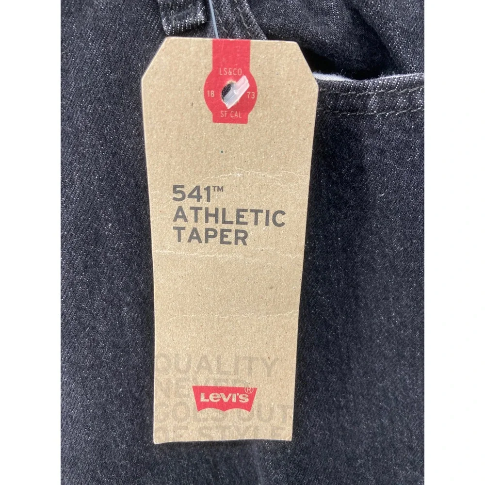 Levis 541 Jeans Men 40x30 Black Athletic Taper Workwear Reinforced Double Knee